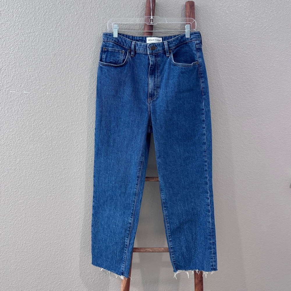 Aritzia Denim Forum The Arlo High Rise Straight Jeans Classic Blue Wash Sz 30